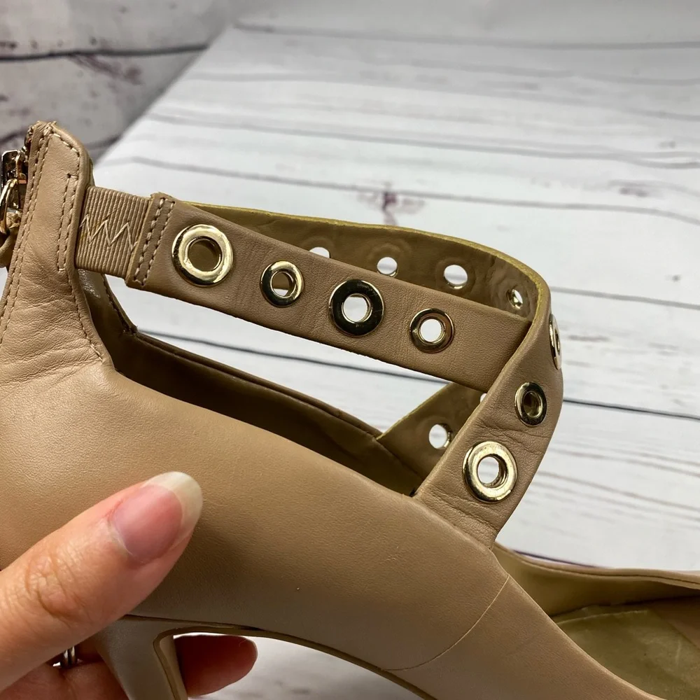 WHBM Tan Eyelet‎ Heels